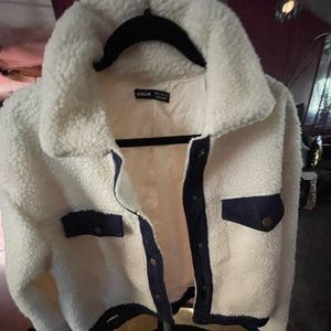 SHEIN-fashionable warm cozy Sherpa-like jacket/coat